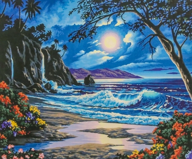Norimpex Schilderen op nummer Paradijs in de nacht 40 × 50 cm