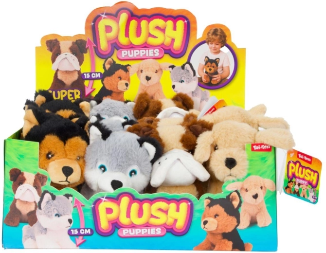 Pluche zittend hondje 15 cm