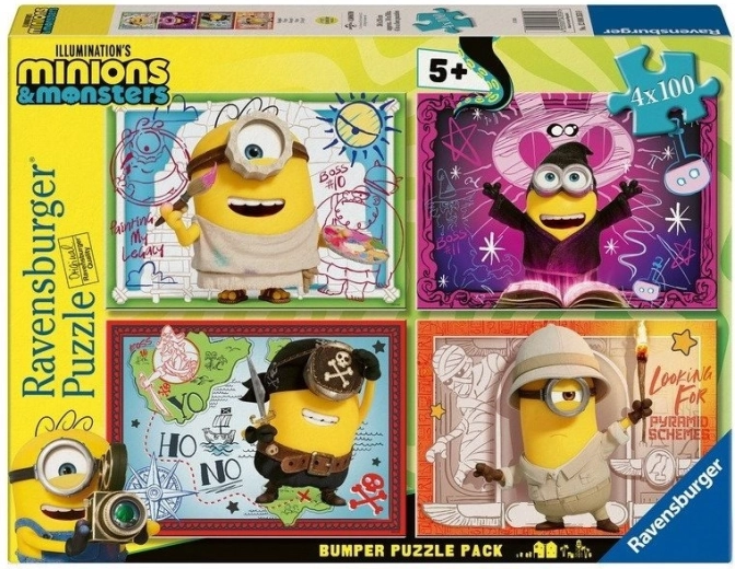 Ravensburger puzzel Minions en monsters 4x100 stukjes