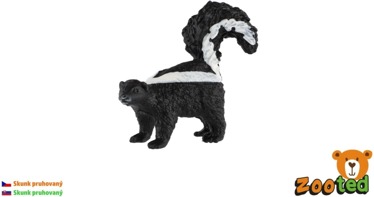 Figuur van een gestreepte stinkdier uit de Zooted-collectie, 5 cm - 1 stuk