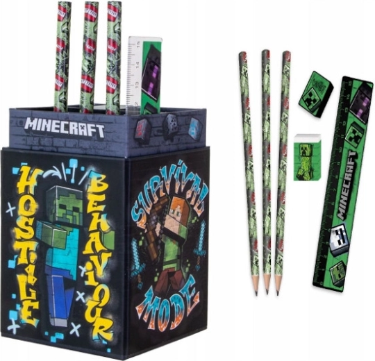 Minecraft schrijfwaren set met etui