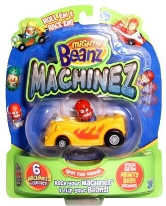 Mighty Beanz Machinez raceautootje met verzamelboon