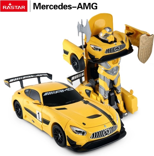 RC-auto en robot 2-in-1 Rastar Mercedes-AMG GT3 1:14 geel
