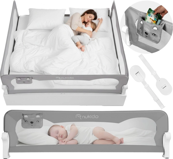 Bedhek 200 cm Nukido – grijs