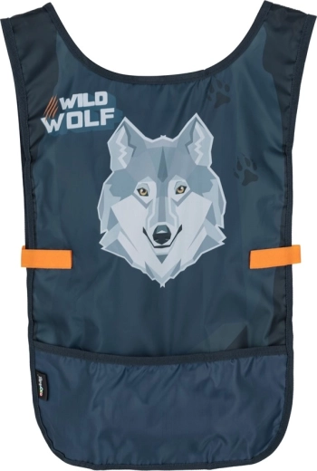 Kinder poncho-schort met wolventhema