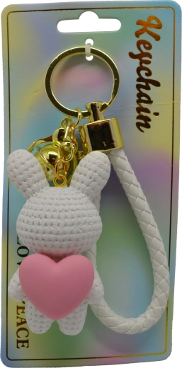Sleutelhanger – konijntje met hartje