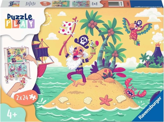 Ravensburger Puzzle & Play: piratenavontuur 2×24 stukjes