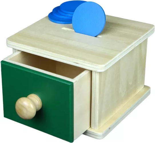Montessori baby-spaarpot met lade - 1 stuk