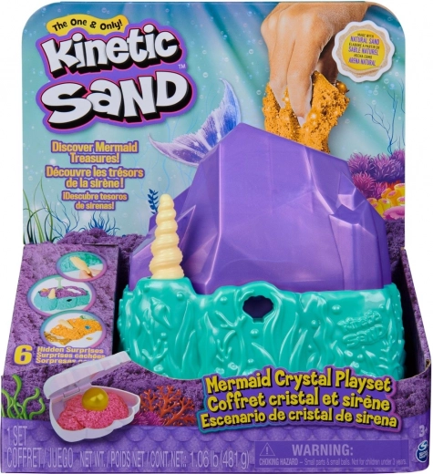Kinetic Sand zeemeermin – glinsterende set met kristaldoos, 480 g