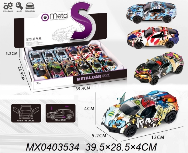 metalen autootje CRAZY met pull-back aandrijving