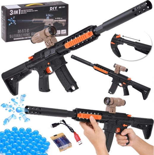 Gel blaster M416 voor gelballen 3-in-1 met accu (DIY) - 1 stuk