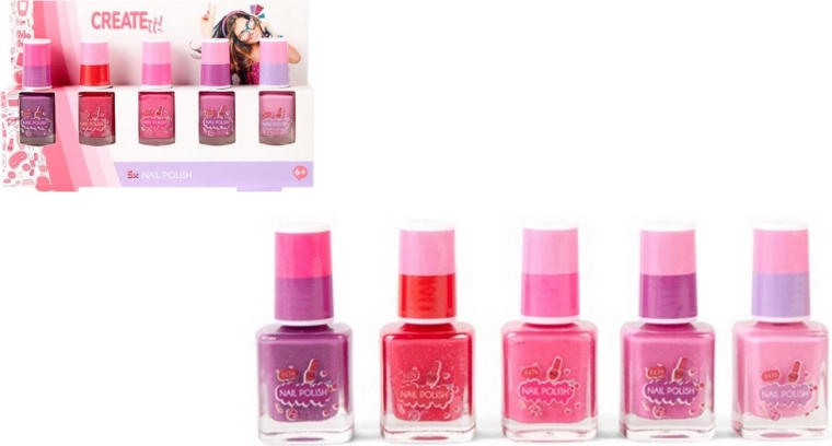 Create It! set van vijf nagellakjes voor kinderen