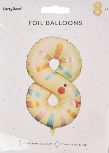 Folieballon cijfer 8 met slangenmotief KIDS 88 cm