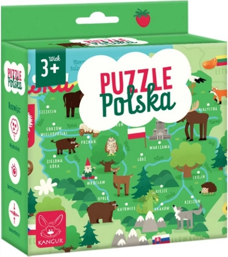 Puzzel kaart van Polen voor kinderen 3+