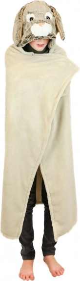 Warme Cozy Noxxiez capuchondeken konijn met pootjeszakken