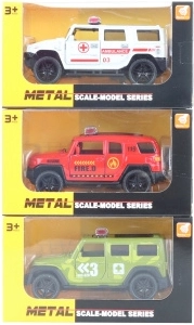 Metalen autootje met terugtrekmechanisme 11,5 cm