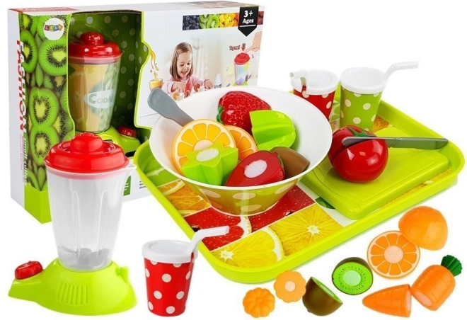 Kinderset fruit en groenten met mixer en dienblad