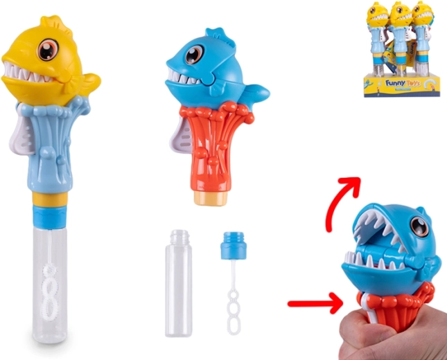 Bellenblaas met piranha en klapperende tanden 25 cm