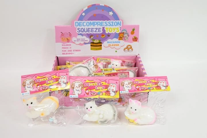 Antistress knijp-katje met pastelgekleurde balletjes