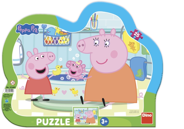 Kindervloerpuzzel Peppa Pig in bad 25 stukjes