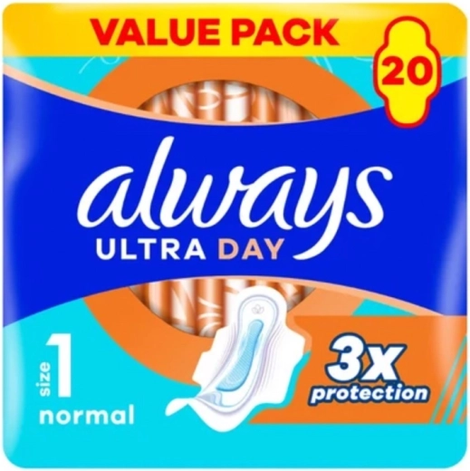 Always Ultra Day Normal maandverband met vleugels, 20 stuks