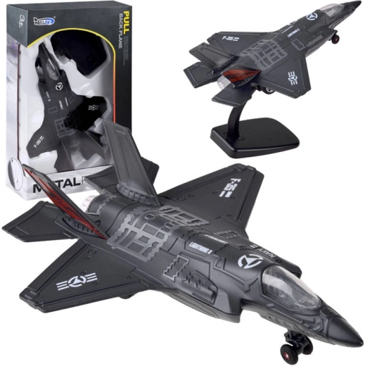Metalen militair vliegtuig F-25 met geluiden en lichten – Cy