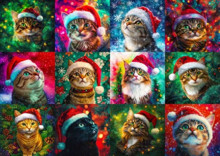 Enjoy Puzzle kerstkatten 1000 stukjes