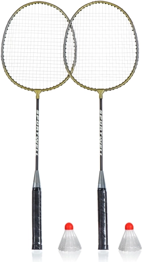 Badmintonset met 2 rackets en 2 shuttles