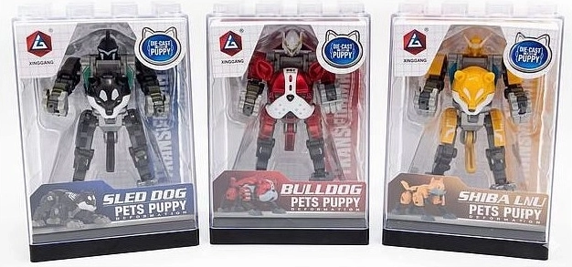 Robotische hond figuur 8 cm (3 varianten) - 1 stuk