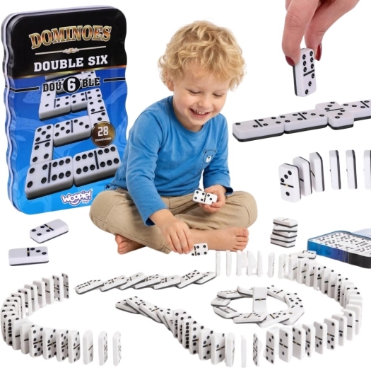 Woopie klassiek domino in metalen doosje