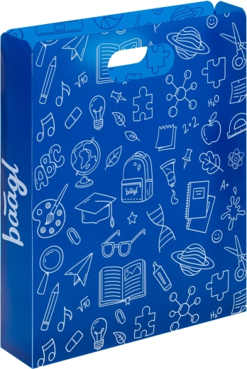 Baagl plastic map voor schoolschriftjes blauw