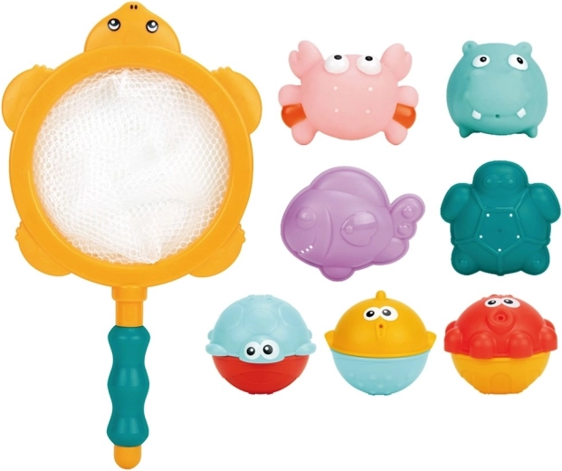 Baby Mix badspeelgoed met netje en diertjes - 8 stuks