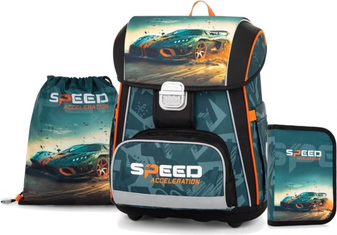 Premium schoolset met racewagenmotief
