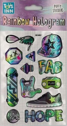 Holografische stickers met regenboogeffect FAB