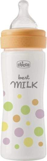 Chicco babyfles Perfect Easy 250 ml met siliconen speen, middelmatige doorstroomsnelheid, 2 m+