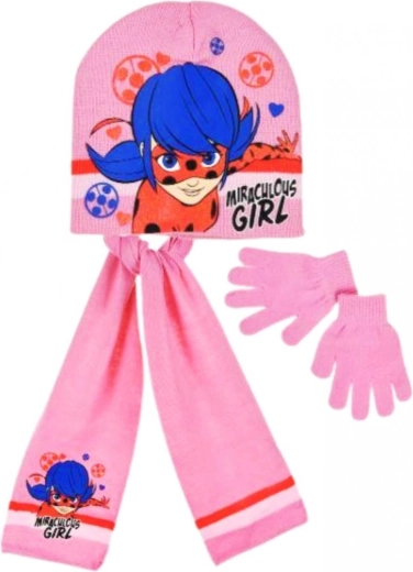 Winterset muts, sjaal en handschoenen Miraculous - 3 stuks