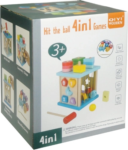 Houten educatieve sorter 4-in-1 voor kinderen