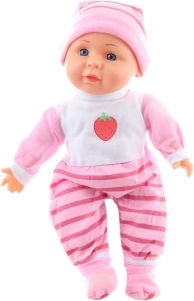 Geluidsbaby in roze kleding 30 cm