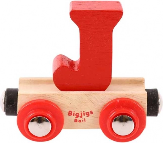 Bigjigs Rail wagon voor houten treinbaan – letter J