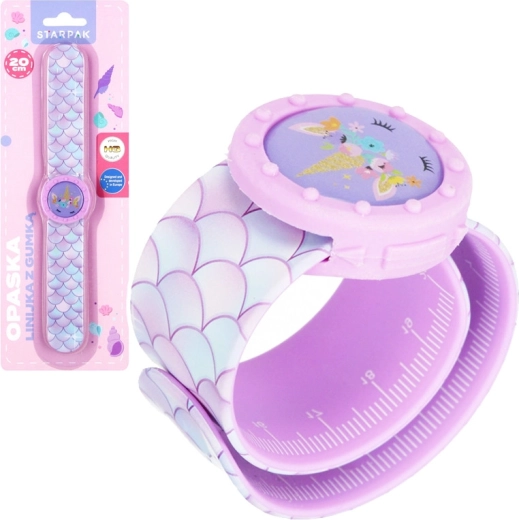 Roze horloge-liniaal – siliconen armband voor kinderen