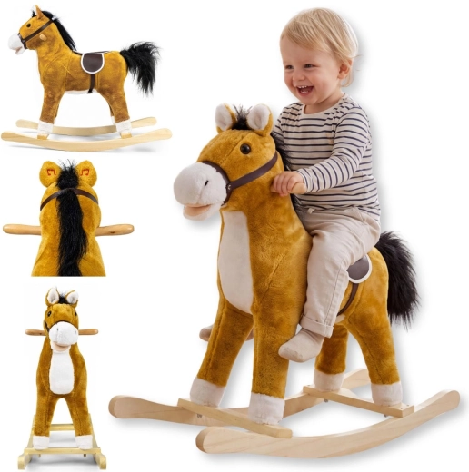 Schommelpaard Teddy lichtbruin