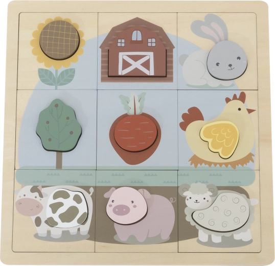 Babu educatieve houten puzzel Boerderij – 12 stukjes