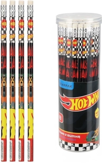 Potlood met gum Hot Wheels HB - 1 stuk