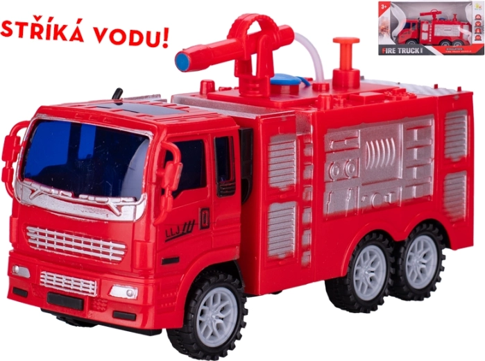 Interactieve brandweerwagen met vliegwiel en waterslang 19 cm