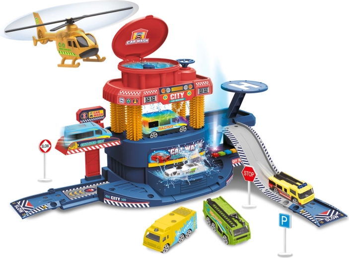 Grote garageset 32 stuks met kleurveranderende auto en vliegtuig