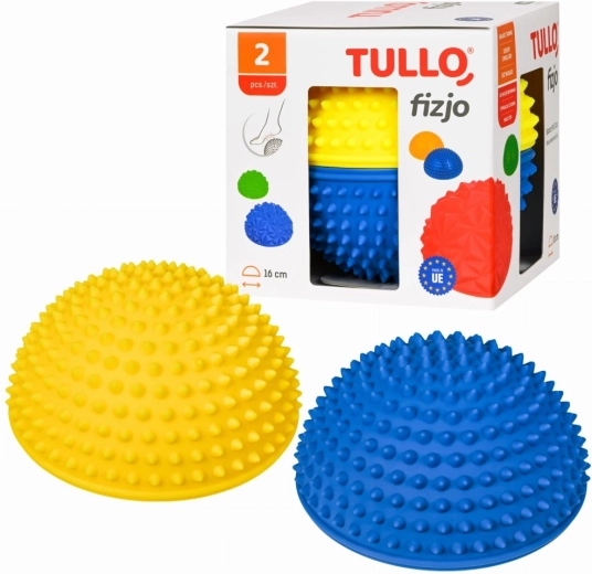 Set van 2 sensorische halve bollen geel‑blauw