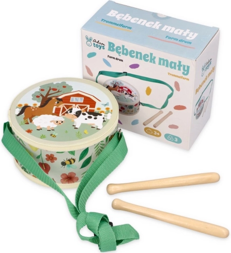 Adam Toys Kinderdrum met boerderijenmotief - 1 stuk