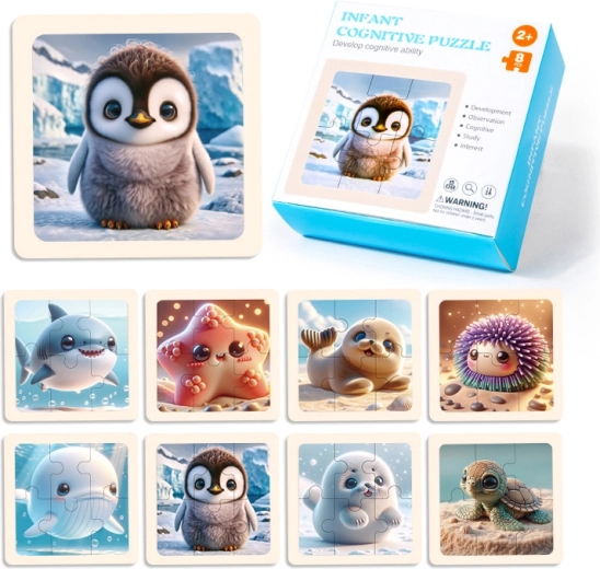 Houten puzzel zee 8 stukjes