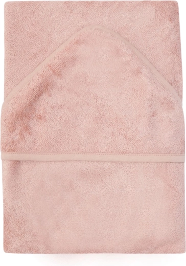 Timboo badcape met capuchon XXL 95 × 95 cm misty rose