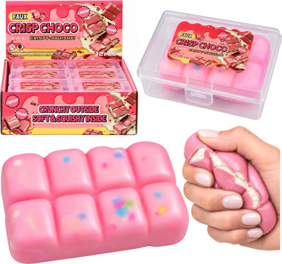 Sensorisch knijpbare antistress-chocoladebonbon roze - 1 stuk